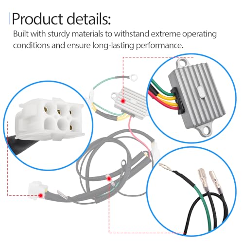 Image of Voltage Regulator with Harness Replaces 136-7879 Compatible with Exmark Quest Radius E /S Series and Toro TimeCutter /Titan /Z-Master