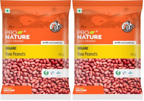 Image of Pro Nature 100% Organic Raw Peanuts- 500 gm| Premium Moongfali | Unpolished & Naturally Processed Peanut | High Protien & Fiber (Pack of 2)