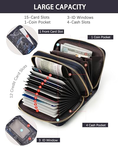 Image of Sea Turtle Credit Card Holder for Women,Accordion Wallet