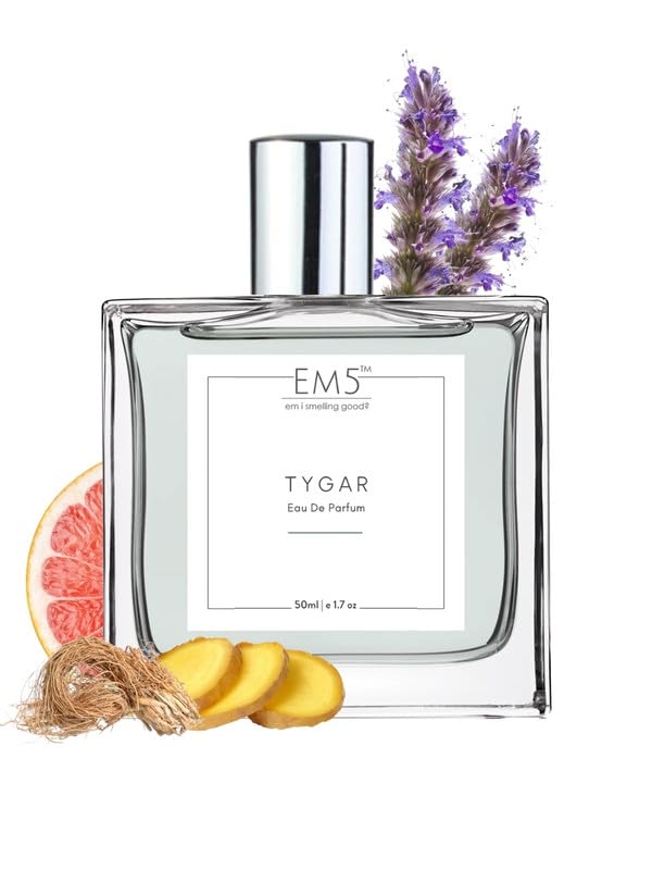 Image of EM5 Tygar Perfume for Men | Citrus Amber Fresh Spicy Fragrance | Eau de Parfum Spray | Luxury Gift for Him