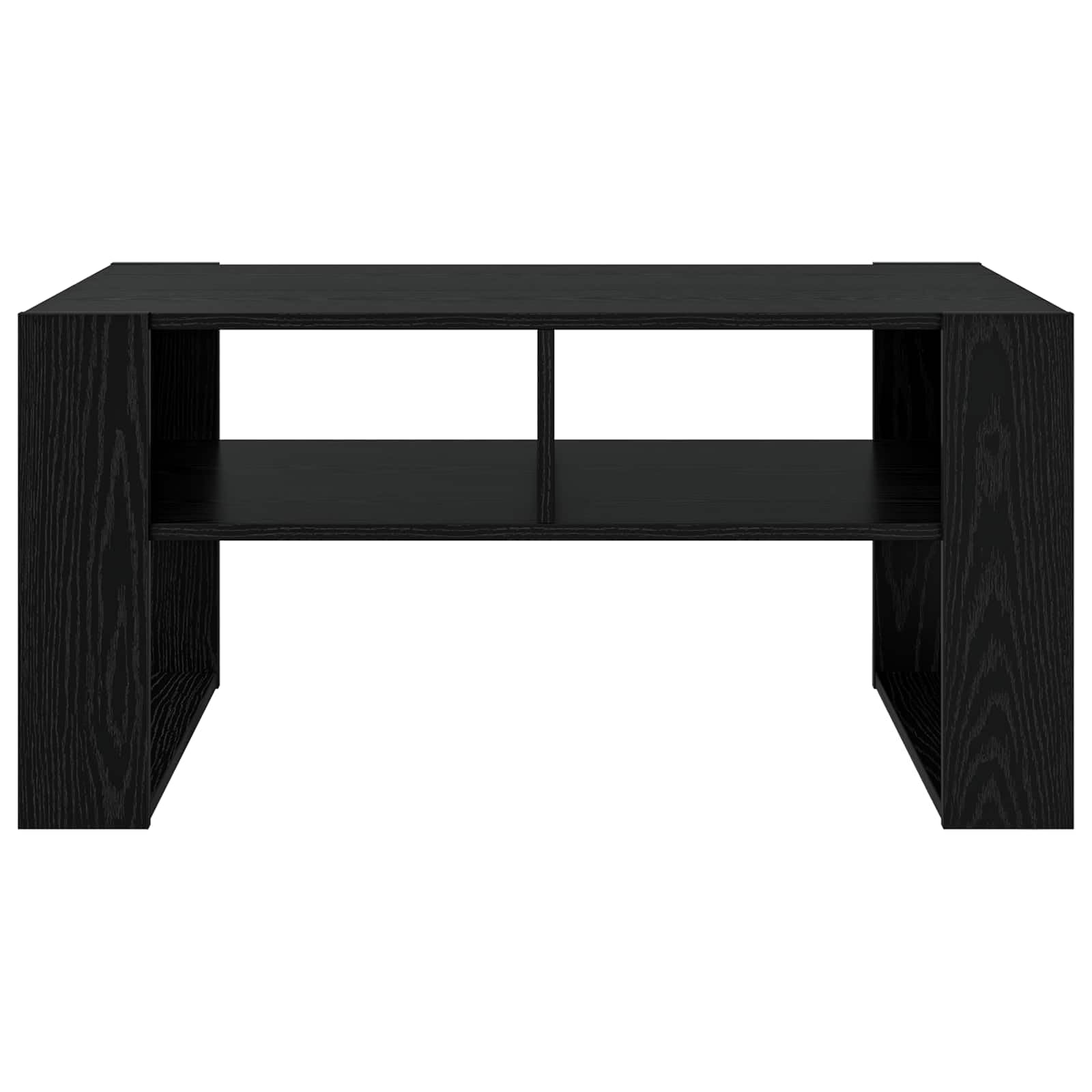 Stolik kawowy dębowy, czarny, 92 x 53 x 45 cm | Nowoczesny design, gładka powierzchnia, praktyczny uchwyt do salonu, elegancki