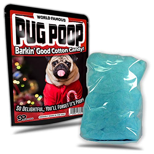 Pug Poop Cotton Candy Silly Stocking Stuffers For Adults Funny Holiday Candy Gags Poop Pranks Novelty Christmas Gags Blue Cotton Candy Gluten-Free Sweets Cute Christmas For Kids Pug Puppy Gags #TOP2