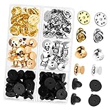 NUOBESTY Lot de 84 Dos D'épingle Remplaçables Métal Ronds Et Plats, Accessoires De Broc...