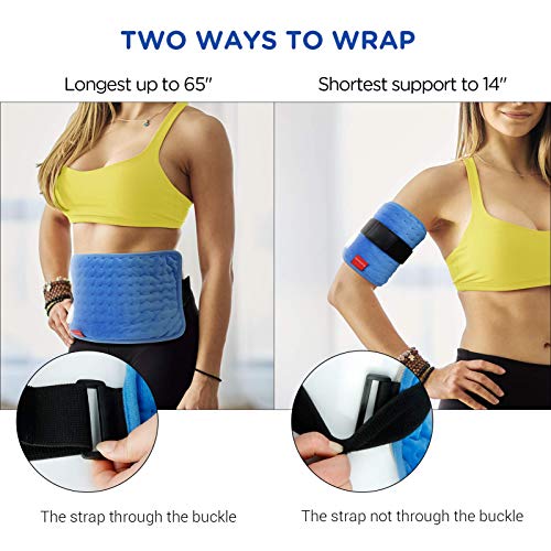 Wrapping Heating Pad for Pain Relief, Comfytemp 7"x 14" Mini Electric Heating Pad with Strap, 3