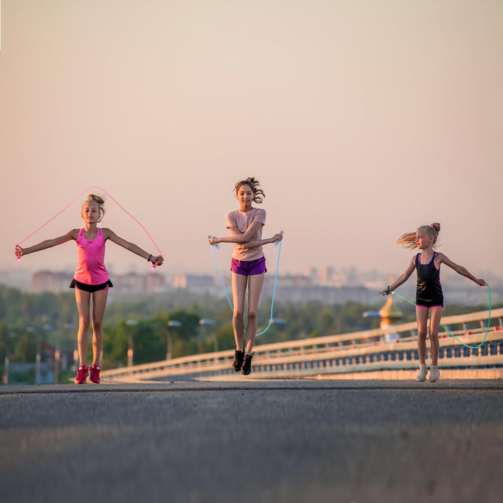 Flintronic Corde à Sauter Enfant,Corde a Sauter Reglable avec poignées en mousse, 2.6M/2.8M Corde à Sauter pour Plein air des Exercices de Combustion Graisses de Fitness