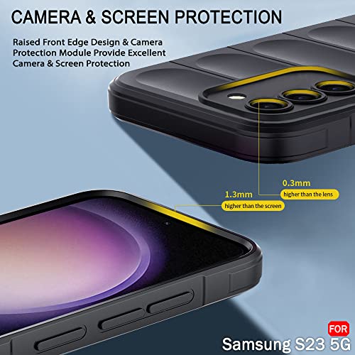 Image of TheGiftKart Liquid Silicon Back Cover Case for Samsung Galaxy S23 5G | Shockproof Military Grade Protection | Micro-Fibre Cloth On Inner Side | Anti-Slip Grip Cover Case for Samsung S23 (TPU, Black)