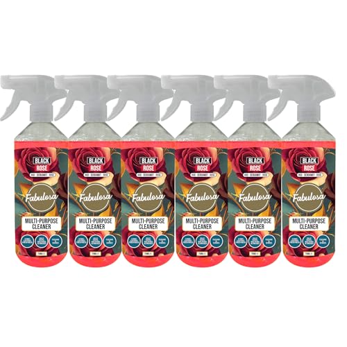 Fabulosa Antibacterial Disinfectant Spray, All Purpose Multi Surface Cleaner, 750ml, 6 Pack, Black Rose