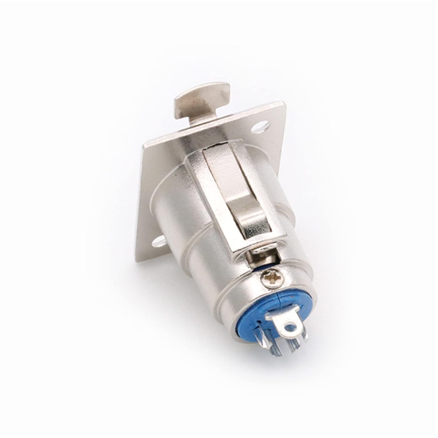 X L R Female Panel Mount Connector 4 PIN X L R Plug Metal Chassis 10Pcs(10XC1004-Grey)