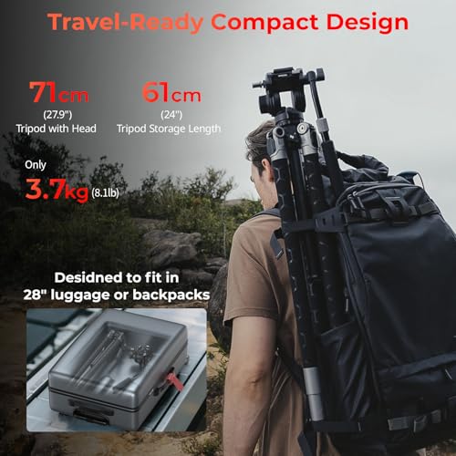 Image of SMALLRIG x Potato Jet TRIBEX SE Hydraulic Aluminum Camera Tripod, with Video Fluid Head, 6kg /13.2lb Load, Max Height 166cm, Professional Video Tripod for Interviews /Wedding /Landscape - 5305