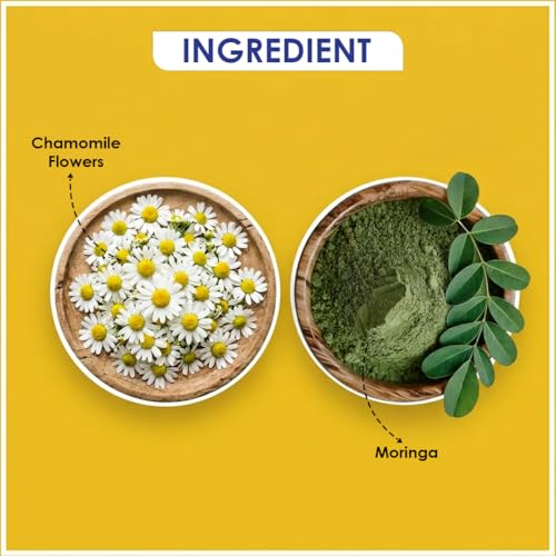 Image of BLUE TEA - Combo Pack - Chamomile Tea - 30 g - 50+ cups & Moringa Powder - 100 gm | For Stress Relief And Anxiety | Rich in Vitamins, Minerals & Amino Acids | Energy Booster | Zipper & Pet Jar
