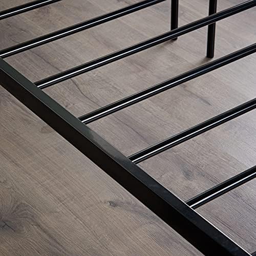 Home Treats 5ft King Size Black Metal Bed Frame | King Size Bed with Crystal Finials | Black King Size Bed Frame for Kids Adult Bedroom | King Size Metal Bed Frame | 5ft King Size Bed