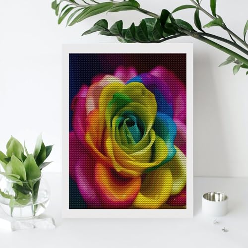 Pintura de puntos de diamante VstaDank, kit completo de cuadros de flores para hacer tú mismo 4