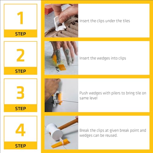 Image of SIKA - Tile levellers - SikaTile Leveller Wedges - Ensures Proper Levelling During Tile Installation - Floors and Walls - Easy to use - Yellow