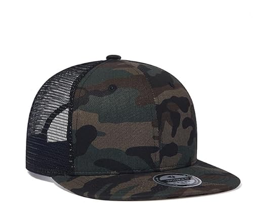 Qchomee Camo Mesh Baseball Cap Men Breathable Quick Dry Sun Hat UV Protection Women Vintage Cotton Unisex Summer Outdoor Sports Visor Snapback Trucker with Adjustable Buckle, Army Green - Image 3