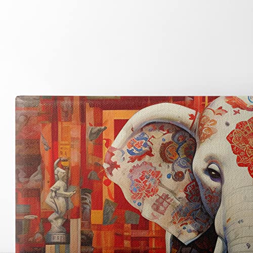 Éléphant japonais décoration murale grand tableau de salon ZELLART - 4