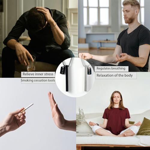 2-Pcs Adjustable Breathing Necklace for Anxiety Relief & Quit Smoking - Silent Meditation Pendant, Stress Reduction Tool with Stainless Steel Chain for Men Women4