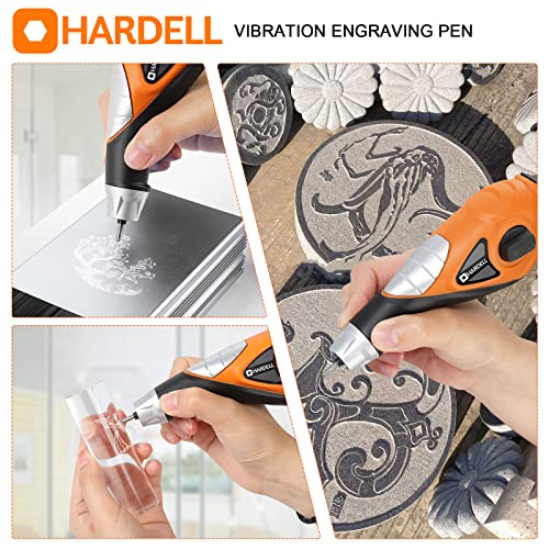Hardell Engraver Pen For Diy, 13W Hand Engraver Tool For Metal,Wood, 120V Mini Etching Tool With Stencils, 5 Speed Engraving Tool, 7200 Strokes/Min, 3 Carbide Points Included #TOP6