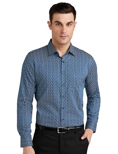 Image of Van Heusen Formal Printed Shirt for Men| Premium Cotton| Full Sleeves| Slim Fit |Breathable Fabric