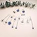SAILIMUE 5 Pairs Enamel Moon Star Earth Planet Earrings Set Asymmetric Long Pendant Hook Dangle Stud Earrings for Women