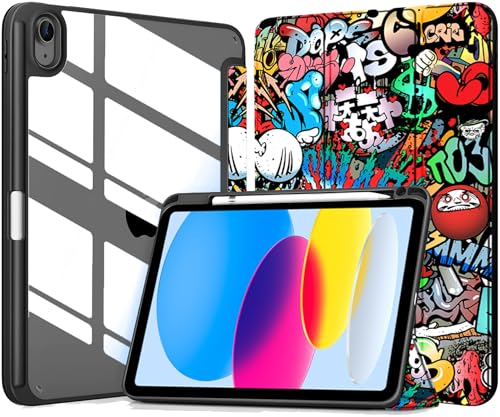 Image of Robustrion Cover for iPad 11th (A16) / 10th Generation Cover Case (2025 /2022) [Pencil Holder] (Right Side) [Auto Sleep Wake], Trifold Flip Stand Case for iPad 10th Gen / 11th Generation - Hippy