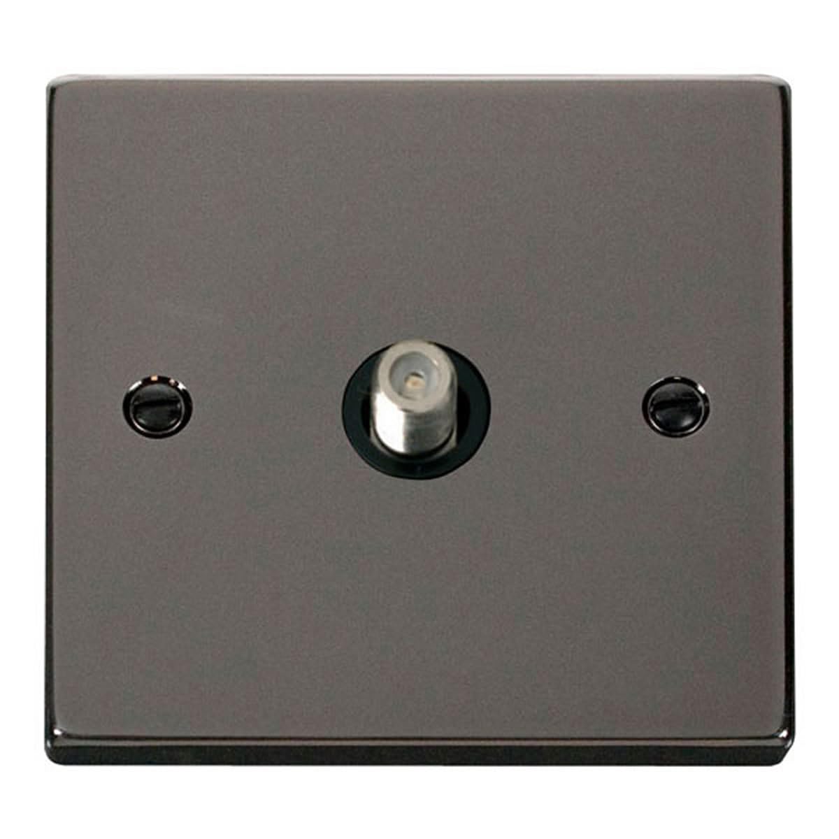 Click Black Nickel Satellite Socket 1 Gang