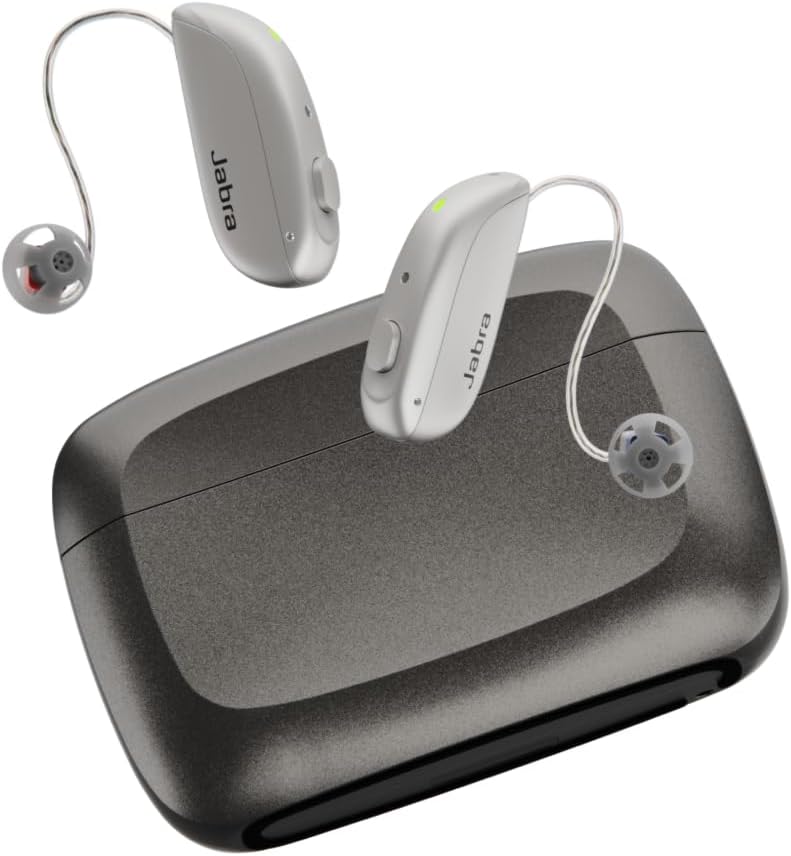 Jabra Enhance Select 500 OTC Hearing Aids, Audiology Team Care Included, Bluetooth LE Audio & Bluetooth Streaming for Calls, Music, Media (iOS/Android), Nearly Invisible & Comfortable - Silver Enhance Select 500 Silver