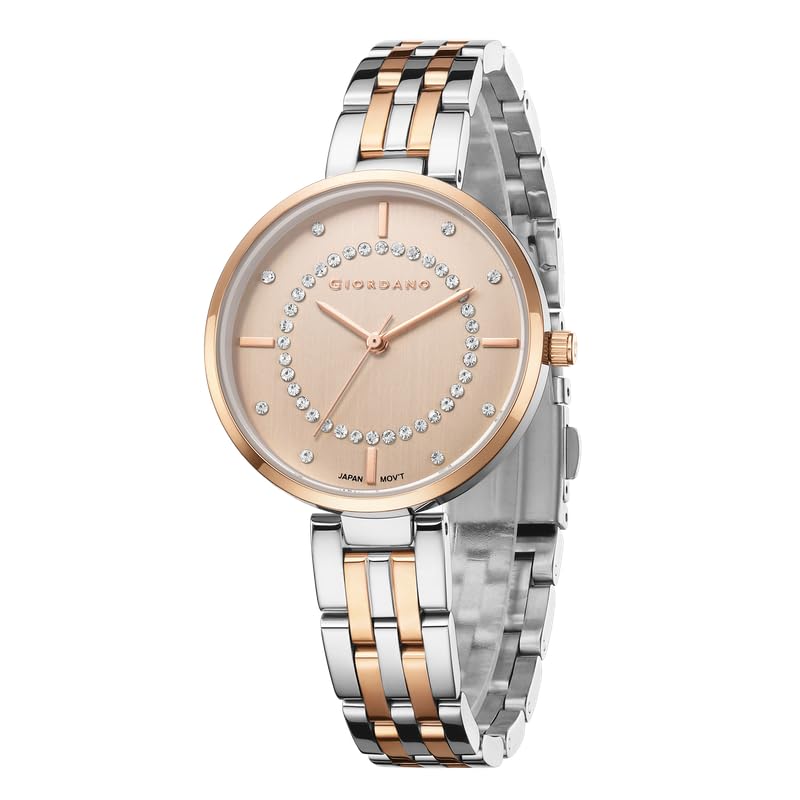 giordano Stylish Analog Watch for Women - Diamond Studed Dial with Crystal Hour Markers and Stainless Steel Strap-picture-21