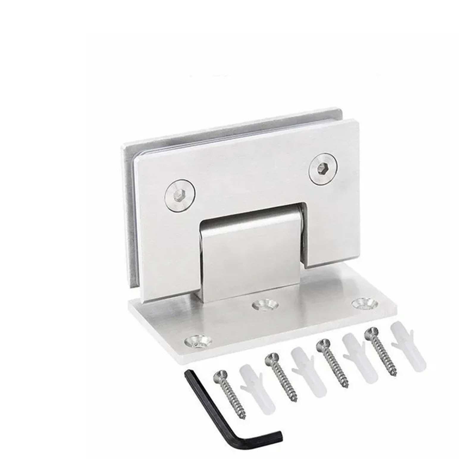 90 Degree 304SS Glass Door Clip, Solid Hinge for Bathroom Shower Door