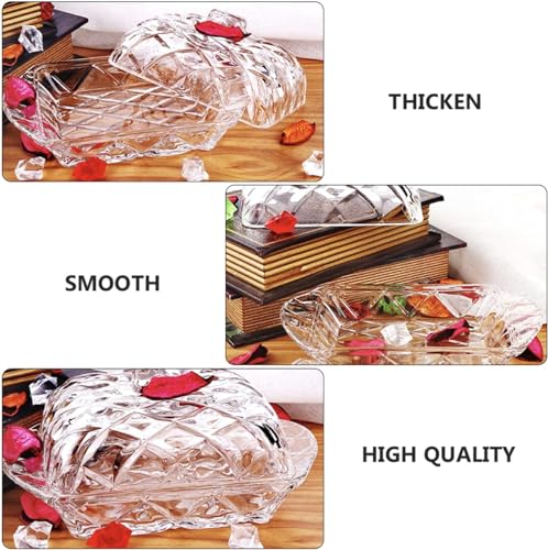 PEPAXON Glass Butter Dish with Lid Transparent Butter Serving Tray Butter Container 16.8x11CM (A) - Image 8