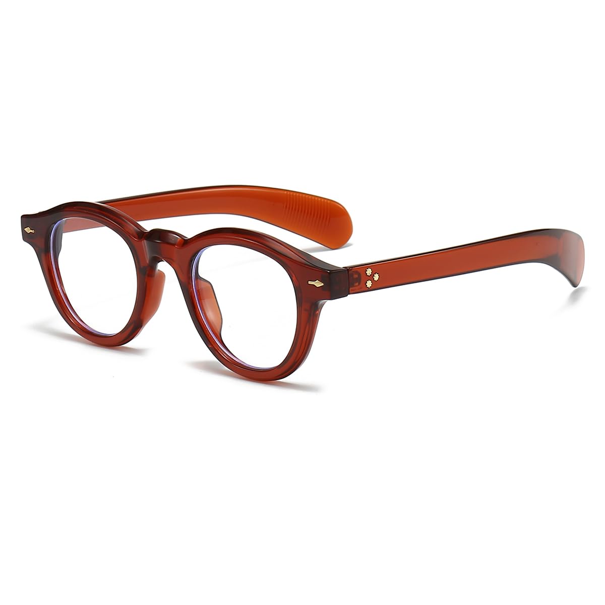 NIDOVIX Round Blue Light Glasses for Men Women Retro Trendy Thick Frame Non Prescription Glasses Computer Eyeglasses