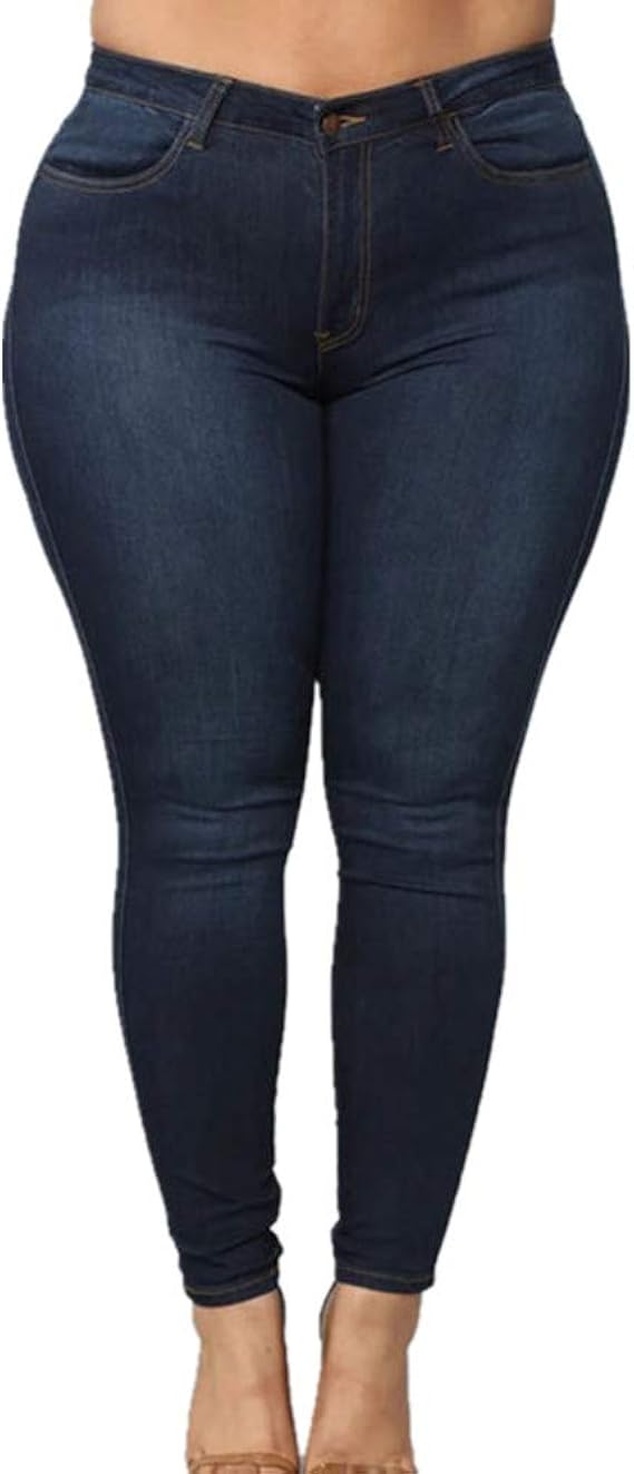 Jeans Skinny Donna Plus Size Strappati - Cotone Elastico, Vita Media, Casual Con Tasche - Foto 8
