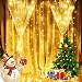 Quntis Christmas Decoration Curtain Lights - 300 LEDs Fairy Icicle Lights 8 Lighting Modes Holiday Backdrop String Lights for Window Wedding Party Home Bedroom Wall, UL588 Approved, Bright Warm White