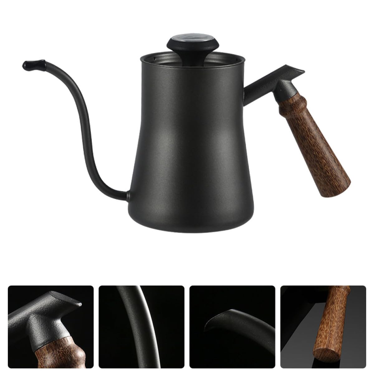 Milisten Tetera y Diseño Chic de 550 Ml Filtro de Goteo de Acero Inoxidable Mango Ergonómico para Infusiones de Té y Café en Casa