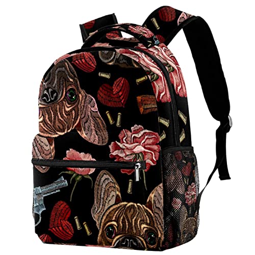 Sac à dos décontracté broderie chien pour femme, douceur et liberté pour voyager
