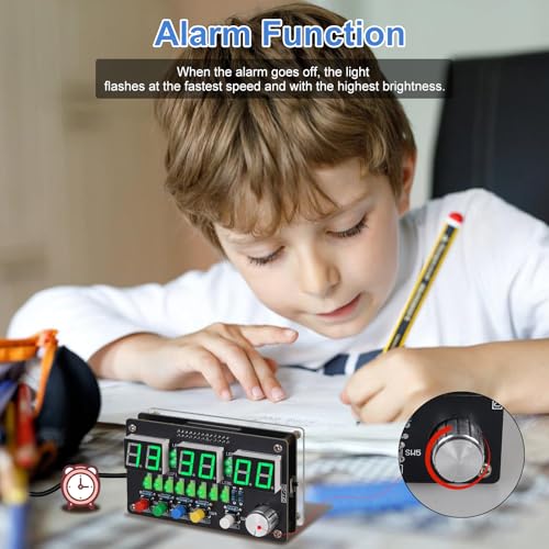 Reloj digital de 6 bits para soldar con luces de colores y temporizador 5