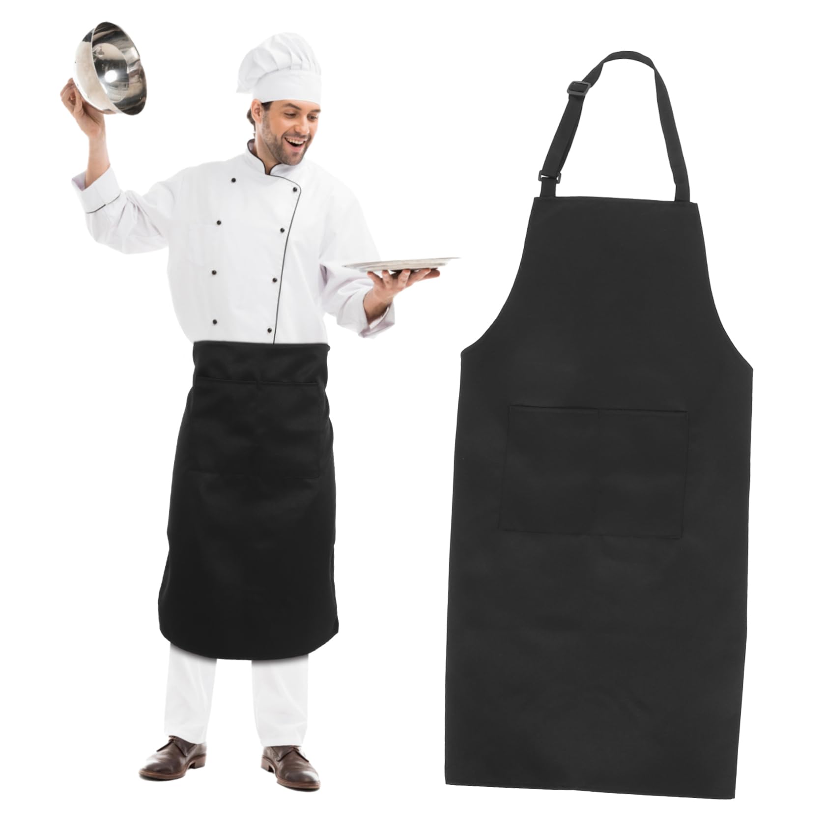 Delantales de cocina para chefs resistentes al agua ajustables unisex pack de 2 8