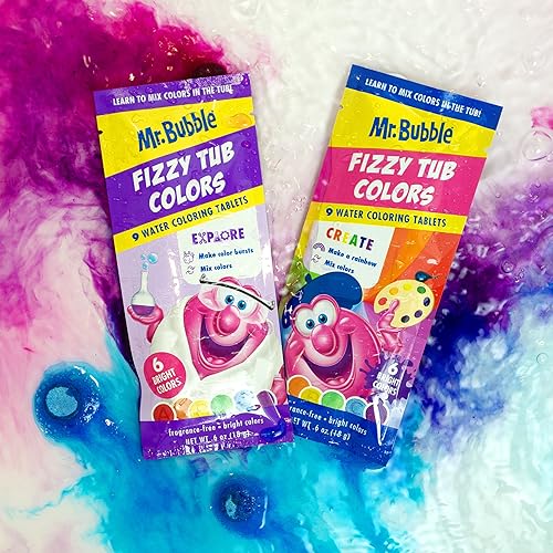 Mr. Bubble Cores de banheira Fizzy (12 pacotes, 9 comprimidos cada)
