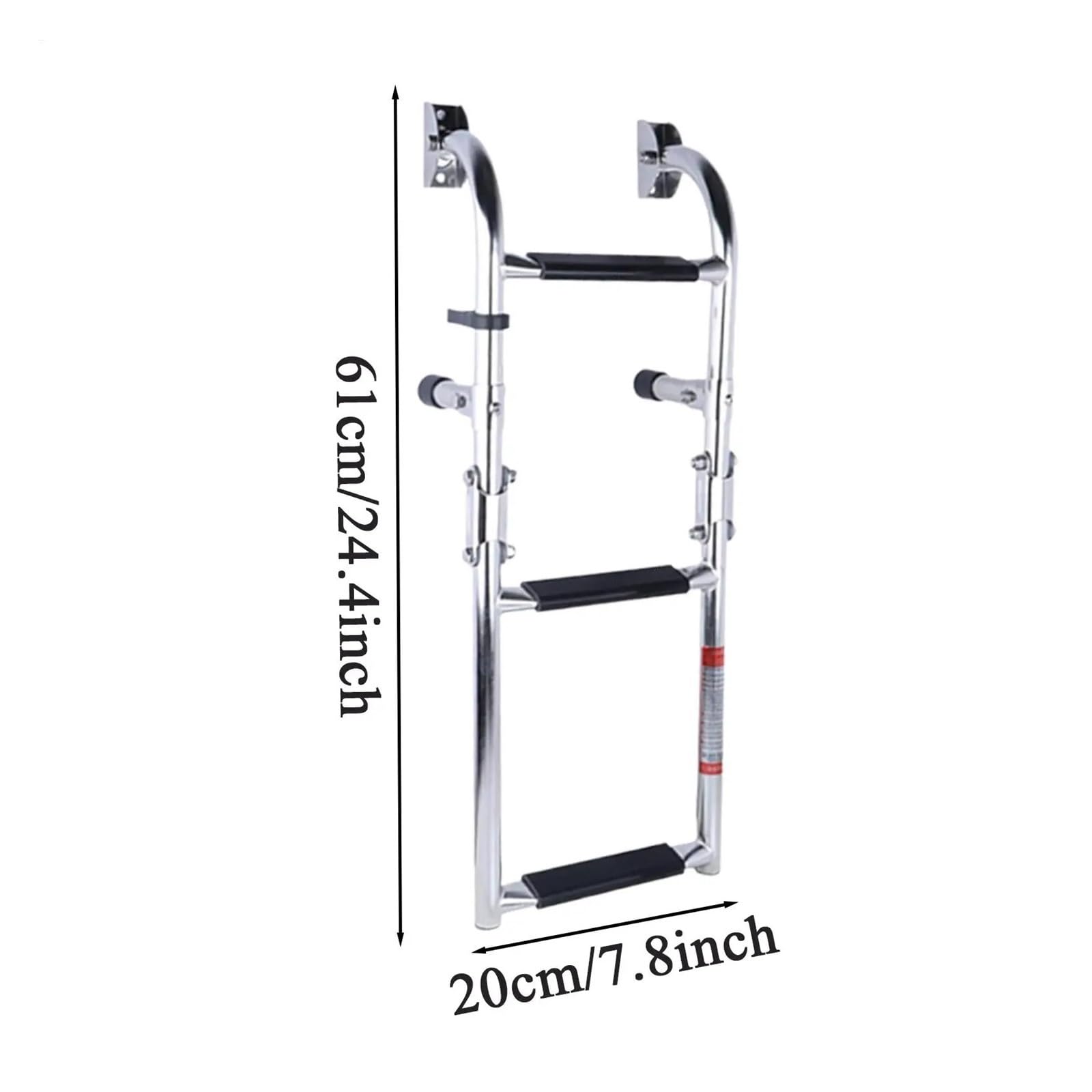 Scaletta for Barca Pieghevole A 3 Gradini in Acciaio Inox 2+1 Sicura E Antiscivolo | Scaletta Da Bagno Portatile Scaletta Telescopica For Yacht Marini E Altro Ancora