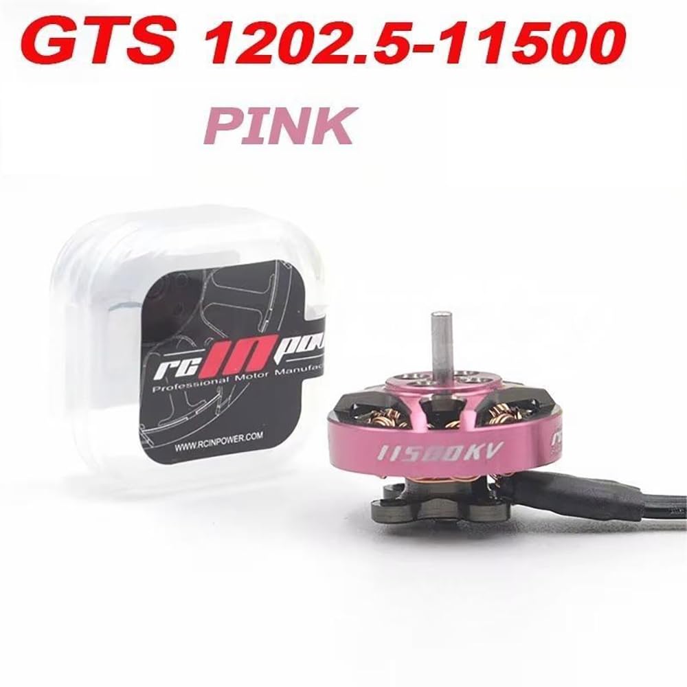 GTS V2 1202 1202,5 1-2S/11500KV 6000KV/3-4S Lipo 3,9 g Mini FPV bezszczotkowy silnik 1,6-7,6 cm śmigło do silników RCINPower, RC Quadcopter, drony wyścigowe (4 szt. 1~2S 11500KV, różowy)