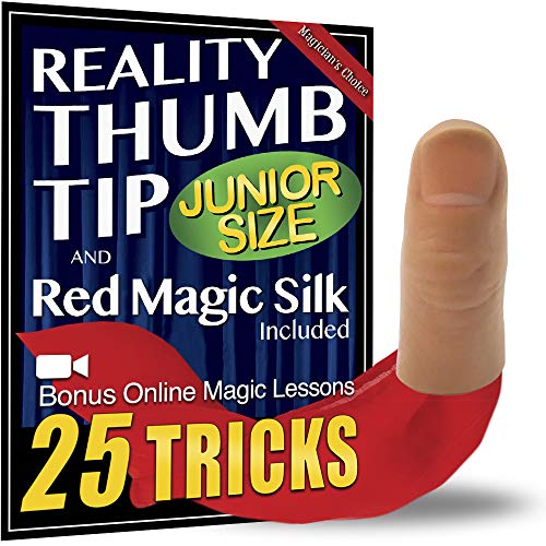Magic Makers Junior Reality Thumb Tip with Red Silk and Online Course for Magic Training