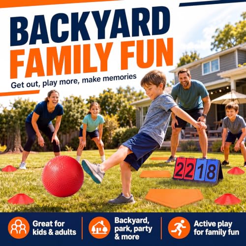 Jenaai 18 Pcs Kickball Set, 550G Upgraded Ball Set, Orange, 10 Inch - image 7