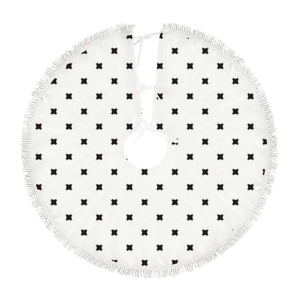 Jupe de sapin de Noël au design abstrait en peluche rase pour intérieur raffiné