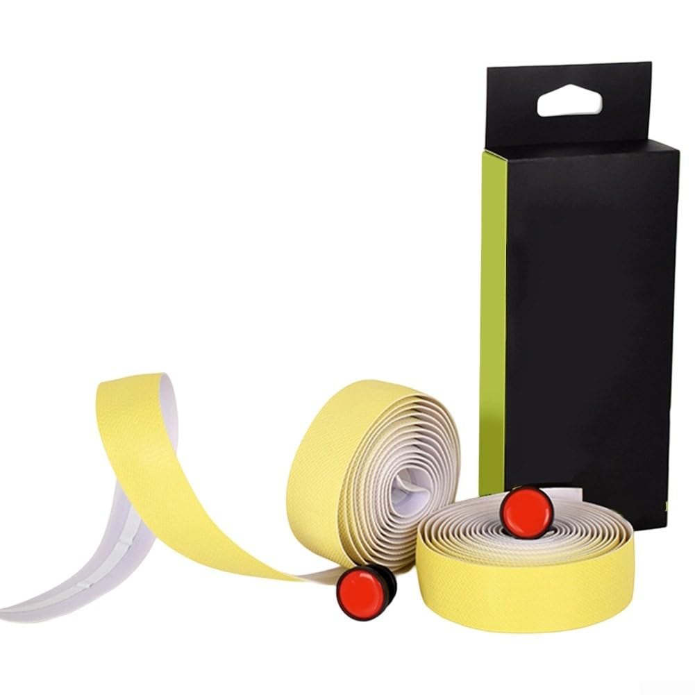 Taśma na kierownicę rowerową, Lekkie i rowerowe owijki na kierownicę(Yellow and White)