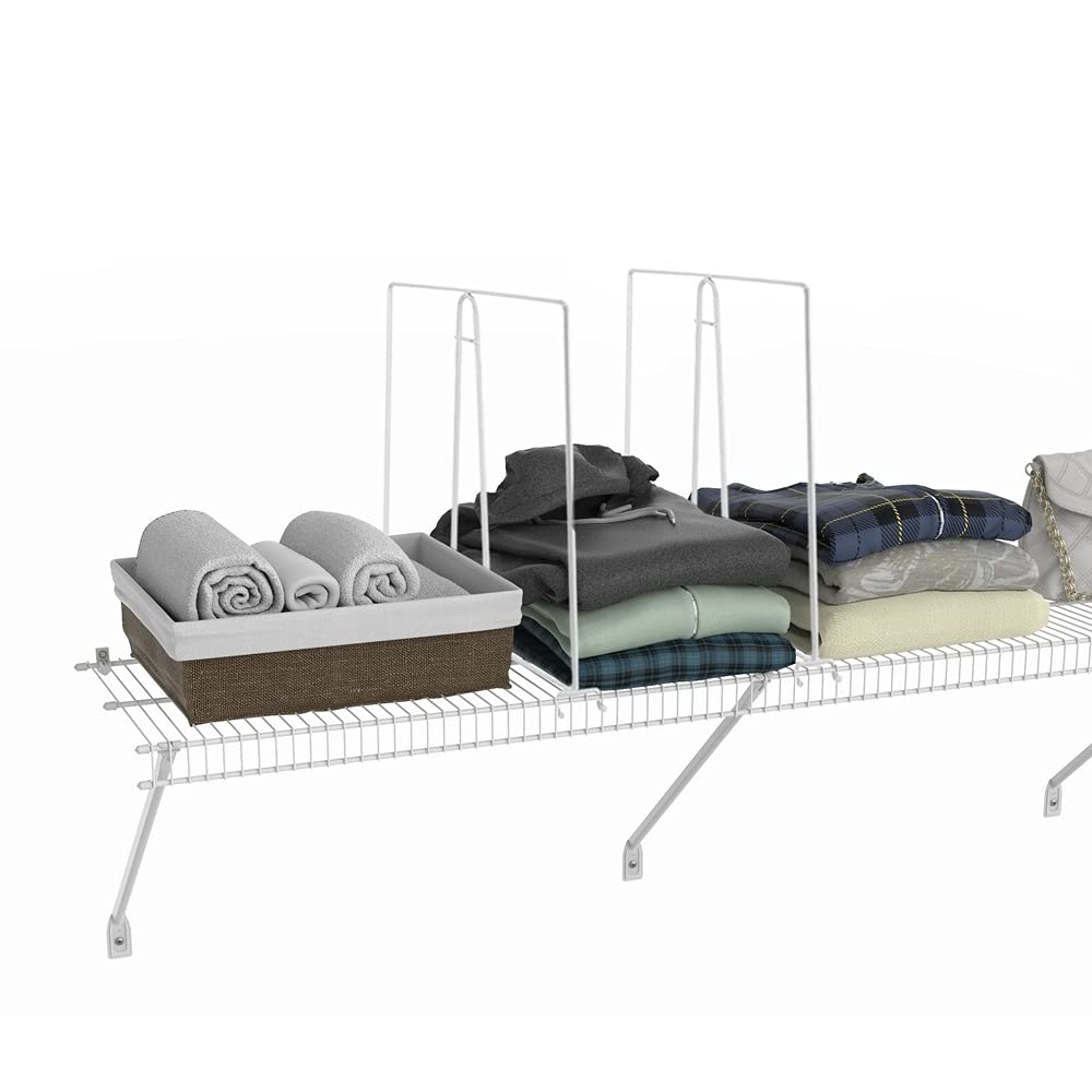 Kosiehouse Shelf Divider for Wire Shelving - Sturdy Wire Closet Shelf Divider Organizer and Storage 