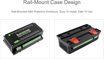 Modbus RTU 16-Ch Relay Module, RS485 Interface, with Multiple Isolation Protection Circuits, Industrial-Grade, Rail-Mount Case (Modbus RTU Relay 16CH)