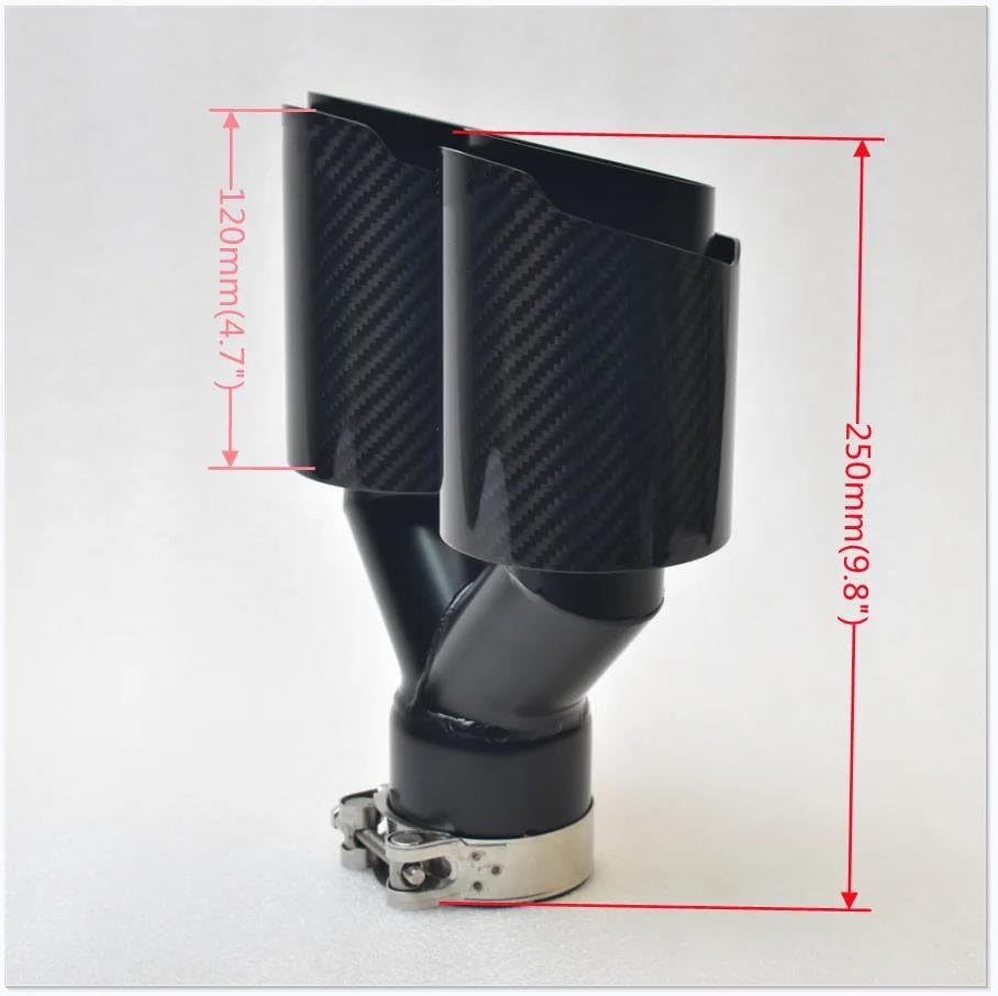 Tuyaux d'échappement voiture carbone embout silencieux double sortie universel