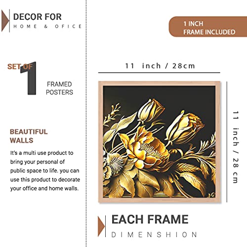 Image of kotart Aesthetic Modern Wall Decor Paintings with Frame for Home Decoration - Painting for Living Room Bedroom - Painting for Wall Decoration (14 x 18 inch) Set of 4 (Classic Wall Painting, 14)