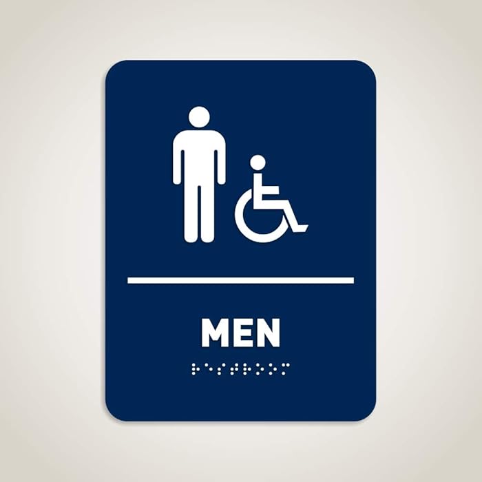 Buy Men Restroom Identification Sign Wheelchair Accessible, ADA