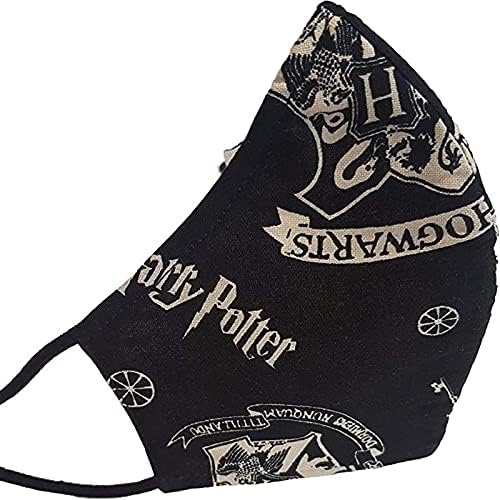 Sonata London Compatible For Harry Potter Face Mask, Unisex Adult (L), Reusable, Washable, 3 Layers of Breathable 100% Cotton, Protection Filter, Nose Bridge, UK Seller - Large