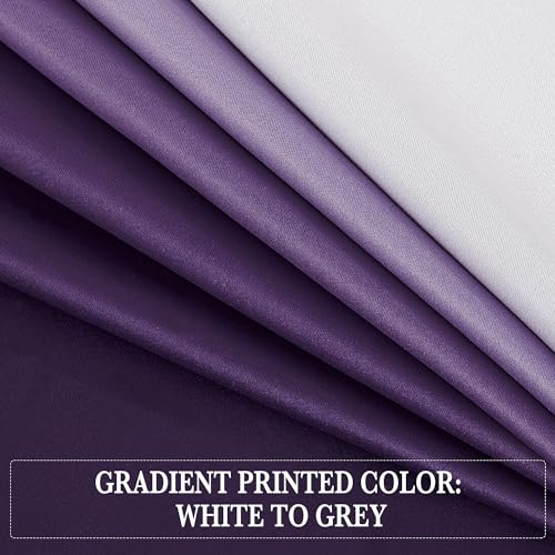 NICETOWN Room Darkening Gradient Curtains 84 inch Length for Living Room, White & Purple Ombre Privacy Curtains for Patio Office, Thermal Insulated Window Treatment Drapes, 104" Wide Total 2 Pieces - Image 6
